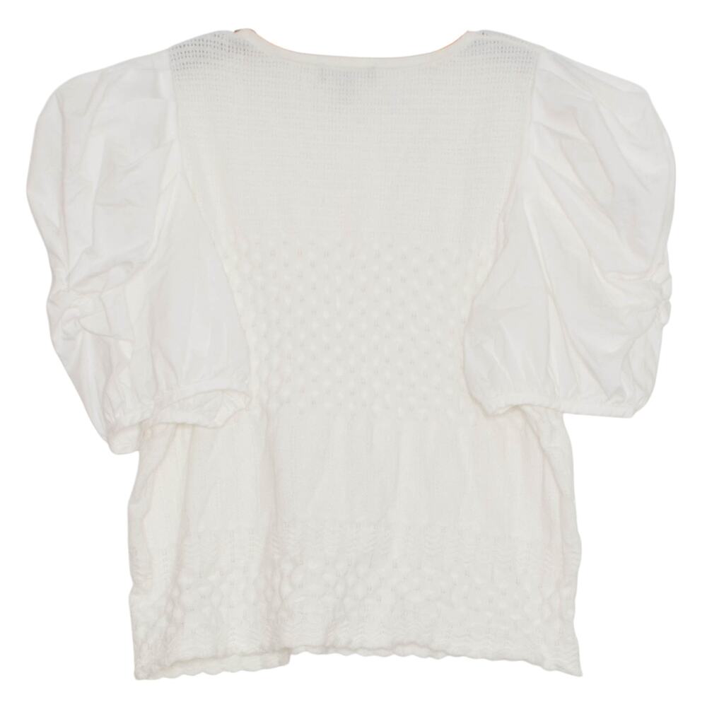 Express Top Puff Sleeve Romantic Cottage Y2K Minimalist Fairy Boho White Size XL - Picture 6 of 6